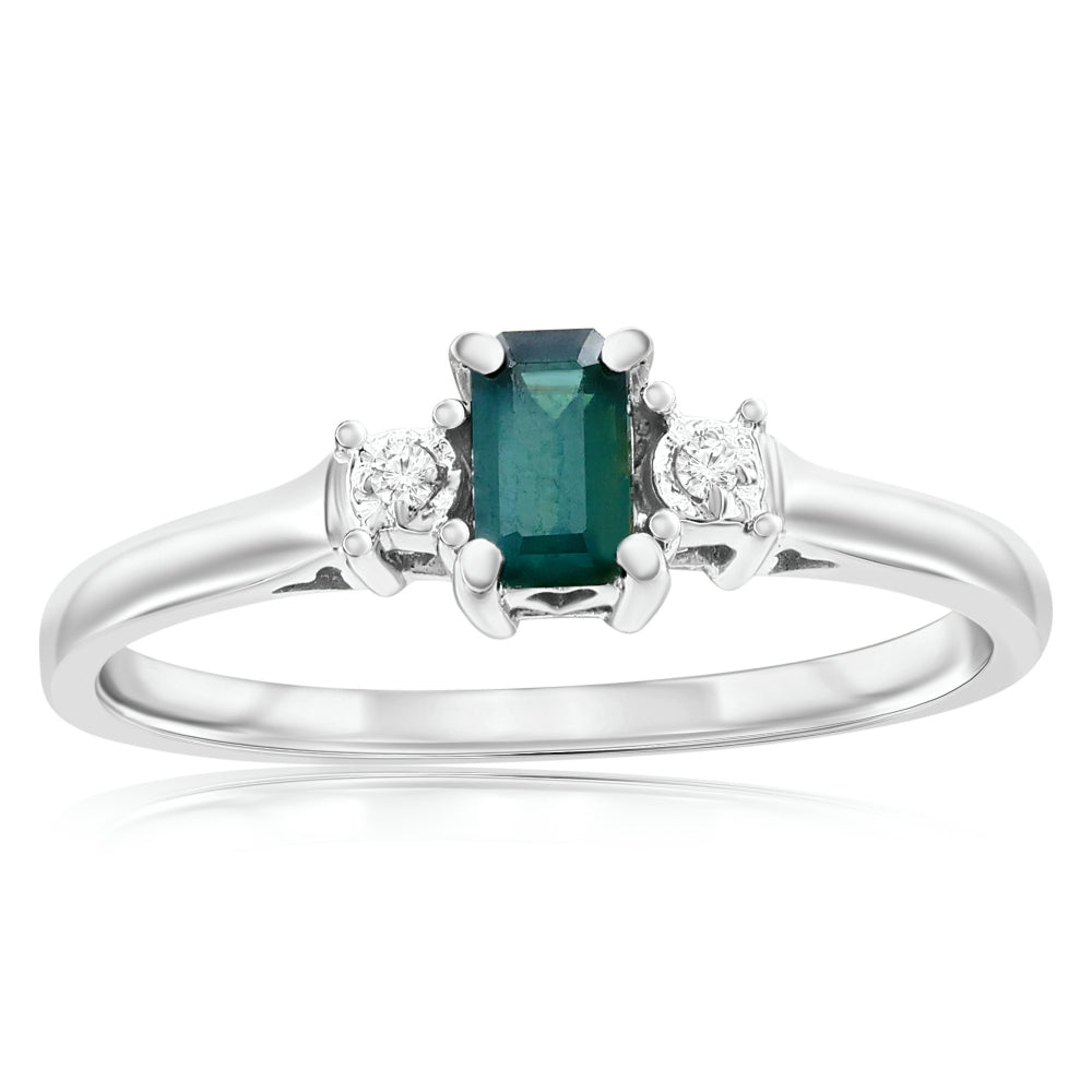 18kt White Gold .23ct Brazil Alexandrite .02ctw Diamond Ring W/Report