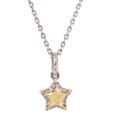 14K Gold Natural Yellow Star Diamond Necklace