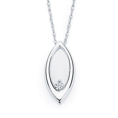 Sterling Silver Vertical Marquise Necklace