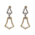 14kt Two Toned .12ctw Single Cut Diamond Dangle Earrings