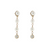 14kt Yellow Gold 3.5-4mm Fresh Water Pearl Lab Grown Diamond Earrings