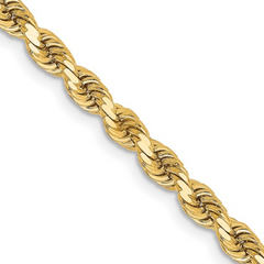 Estate: 14K Yellow 2.25MM Diamond Cut Rope Chain 30"