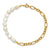 Stainless Steel Gold Plated Freshwater Pearl Bracelet 8.25in