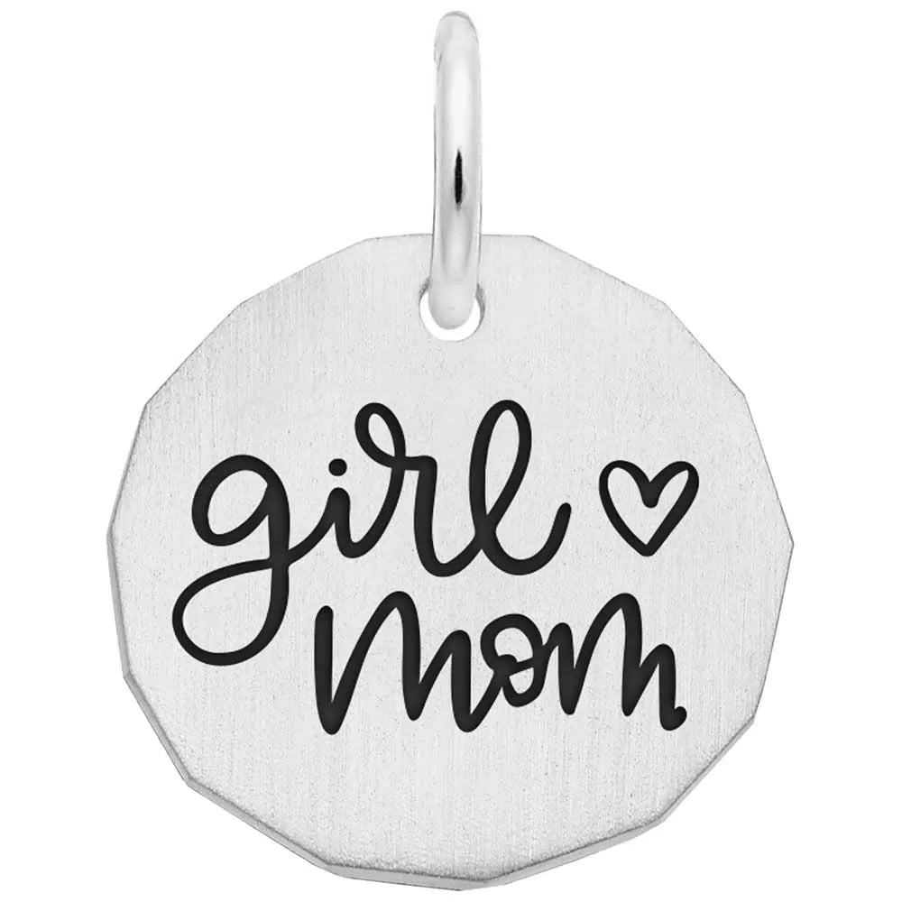 Sterling Silver Girl Mom Charm