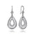 Sterling Silver Teardrop Drop Earrings with White Sapphires