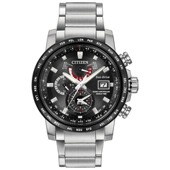 Citizen Eco Drive World Time Watch with Black Dial AT9071-58E