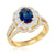 18kt Yellow Gold 1.26ctw Sapphire 1.03ctw Diamond Ring