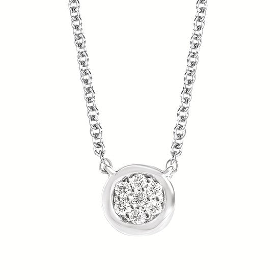 Sterling Silver Diva Diamonds Pave Circle Necklace