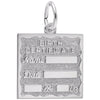 Sterling Silver Birth Certificate Charm.