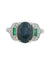 5.07ct Sapphire & .20ct Emerald & Diamond Platinum Ring