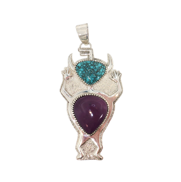S/S TURQ/SUGILITE PENDANT.