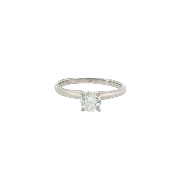 Estate 14kt White Gold Diamond Solitaire Engagement Ring .50ct RBC H SI