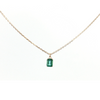 18kt Yellow Gold .23ct Emerald Adjustable Necklace.