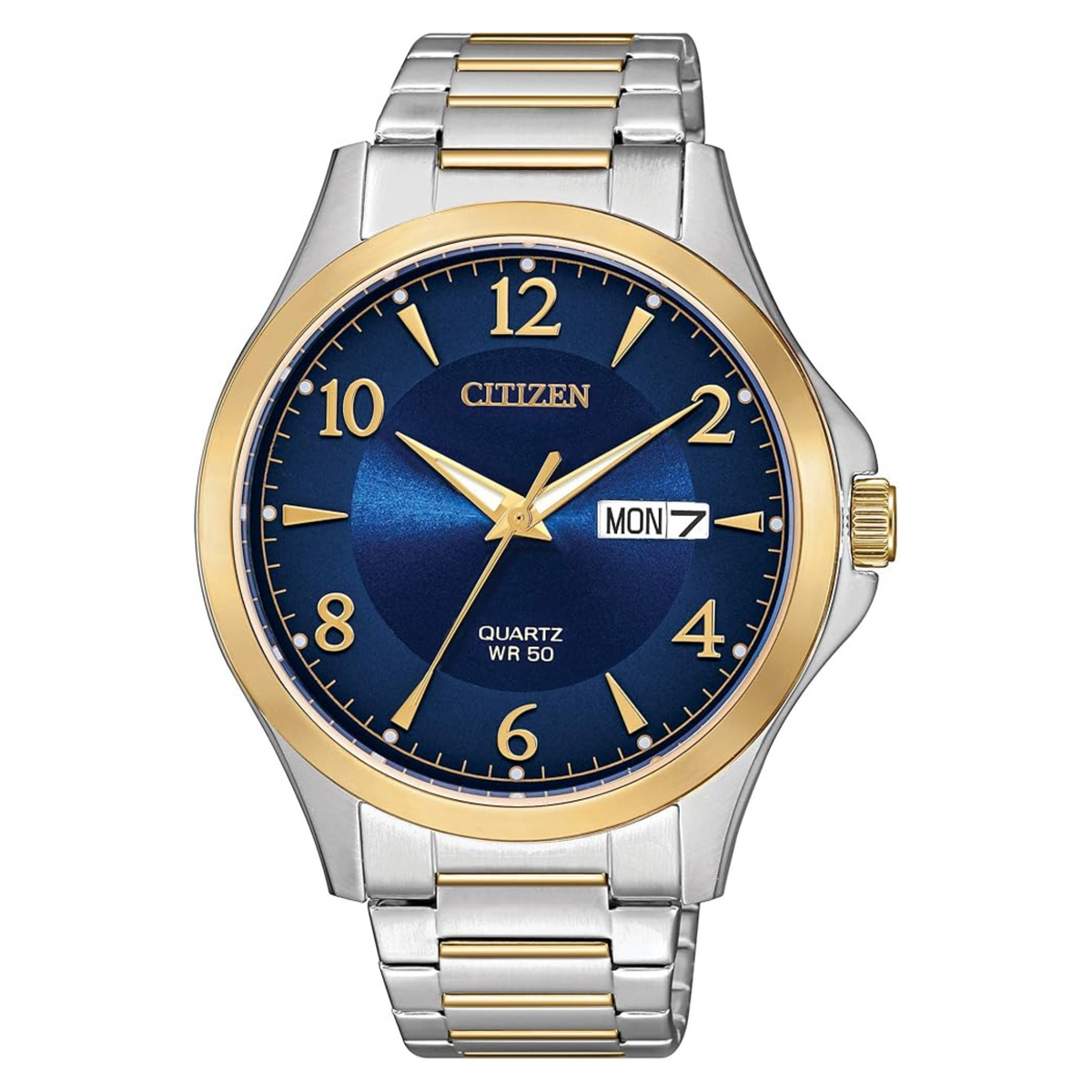 Citizen Quartz Two Tone Watch Blue Dial BF2005-54L.