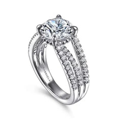 14K Rivah Triple Split Shank 3CT Center Engagement Ring Semi-Mount S2086953