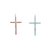 S/S HANDMADE TURQ/CORAL REVERSIBLE CROSS
