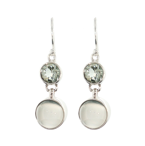 Sterling Sliver Prasiolite Dangle Earrings