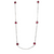 14K Whte Gold Ruby Station Necklace 18"