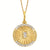 14K Yellow Gold Burst Circle Diamond Necklace
