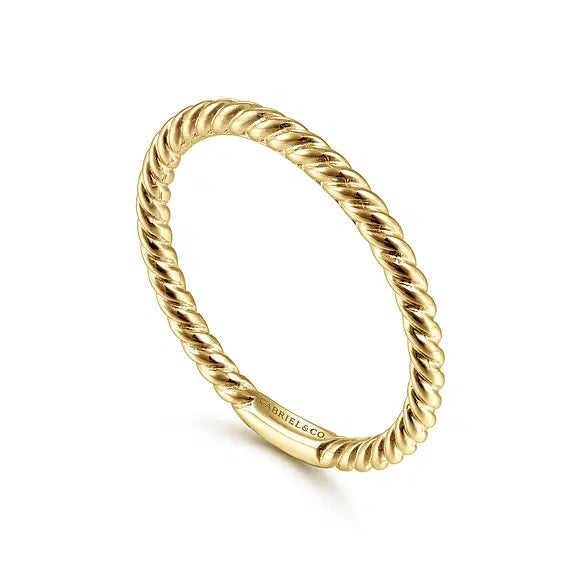 14K Yellow Gold Twisted Rope Band Ring