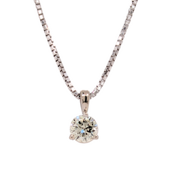 Estate: 14K White Gold Round Brilliant Diamond Necklace