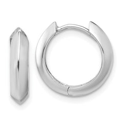 10K White Gold Knife Edge Huggies