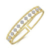 14K Gold Diamond Double Row Bangle Bracelet .70CTW.