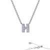 Sterling Silver Initial "H" Block Letter Initial Necklace