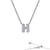 Sterling Silver Initial "H" Block Letter Initial Necklace