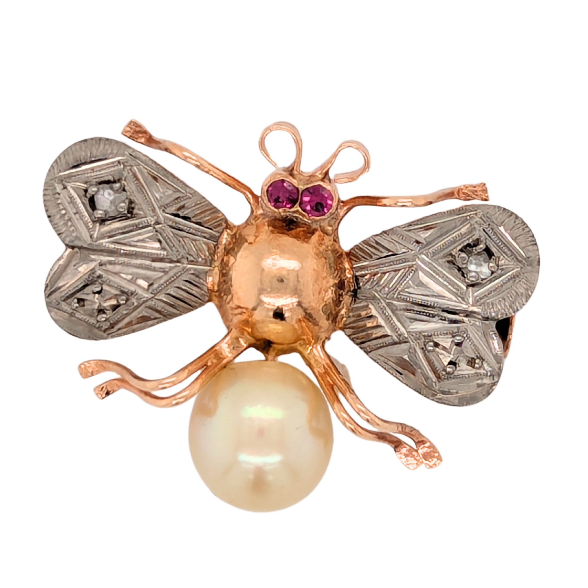 Estate: 18K Small Bug Brooch