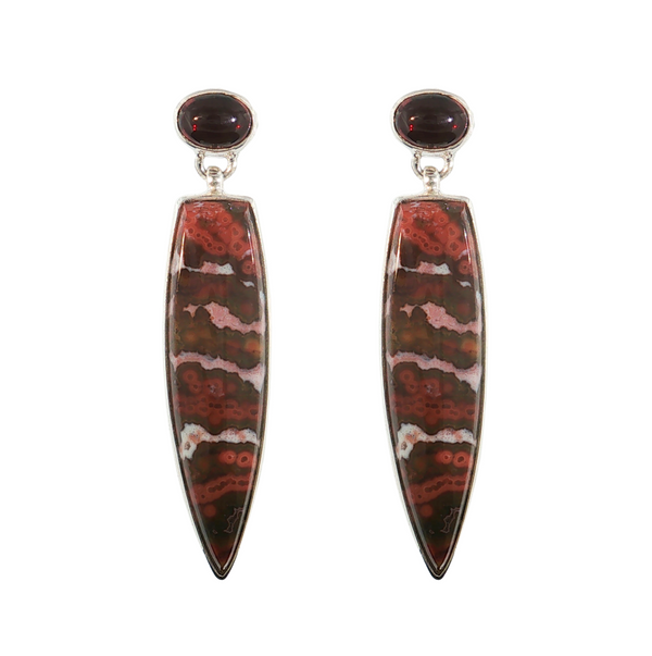 Sterling Sliver Red River Jasper Earrings