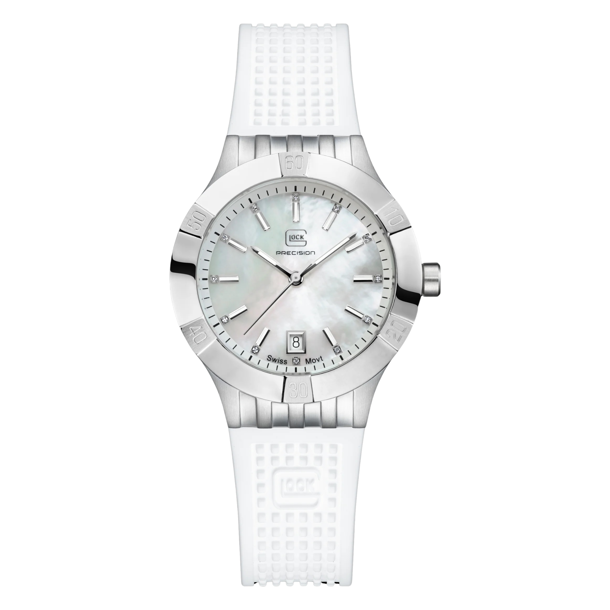 GLOCK GW-32-1-20 Ladies White Strap with Mother of Pearl Dial