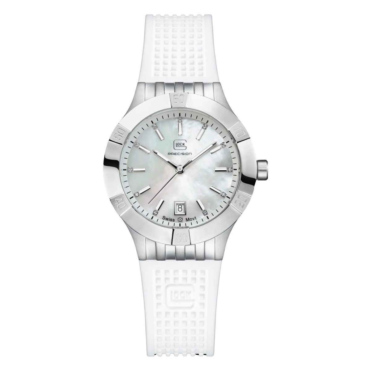 GLOCK GW-32-1-20 Ladies White Strap with Mother of Pearl Dial