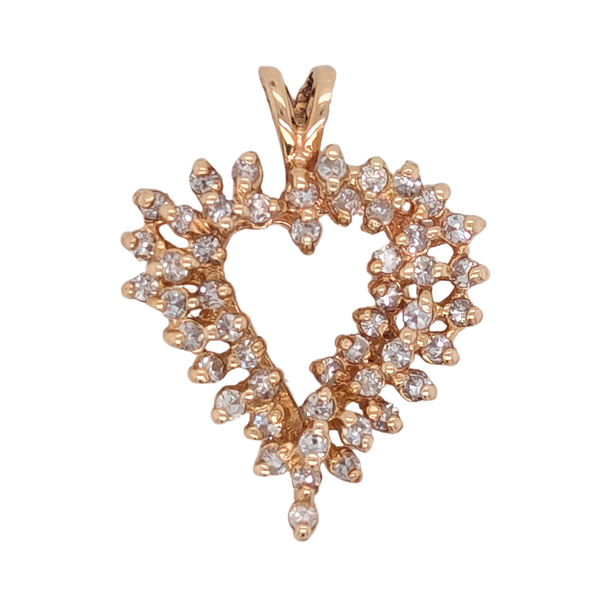 Estate: 14K Yellow Gold 1/2CTW Diamond Heart Pendant