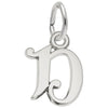 Sterling Silver Initial D Curly Charm
