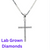14kt White Gold .21ctw F-G SI Lab Grown Diamond Cross 18in Cable Chain