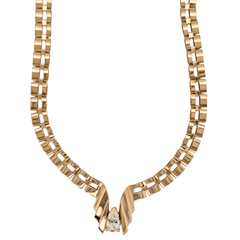 Estate !4kt Pear Diamond .95ct K SI2 Necklace 16in