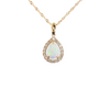 14K YG .70CT OPAL .21CTW DIA LESLIES 1MM SINGAPORE 18"