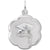 Sterling Silver Graduation Cap Scalloped Disc Charm