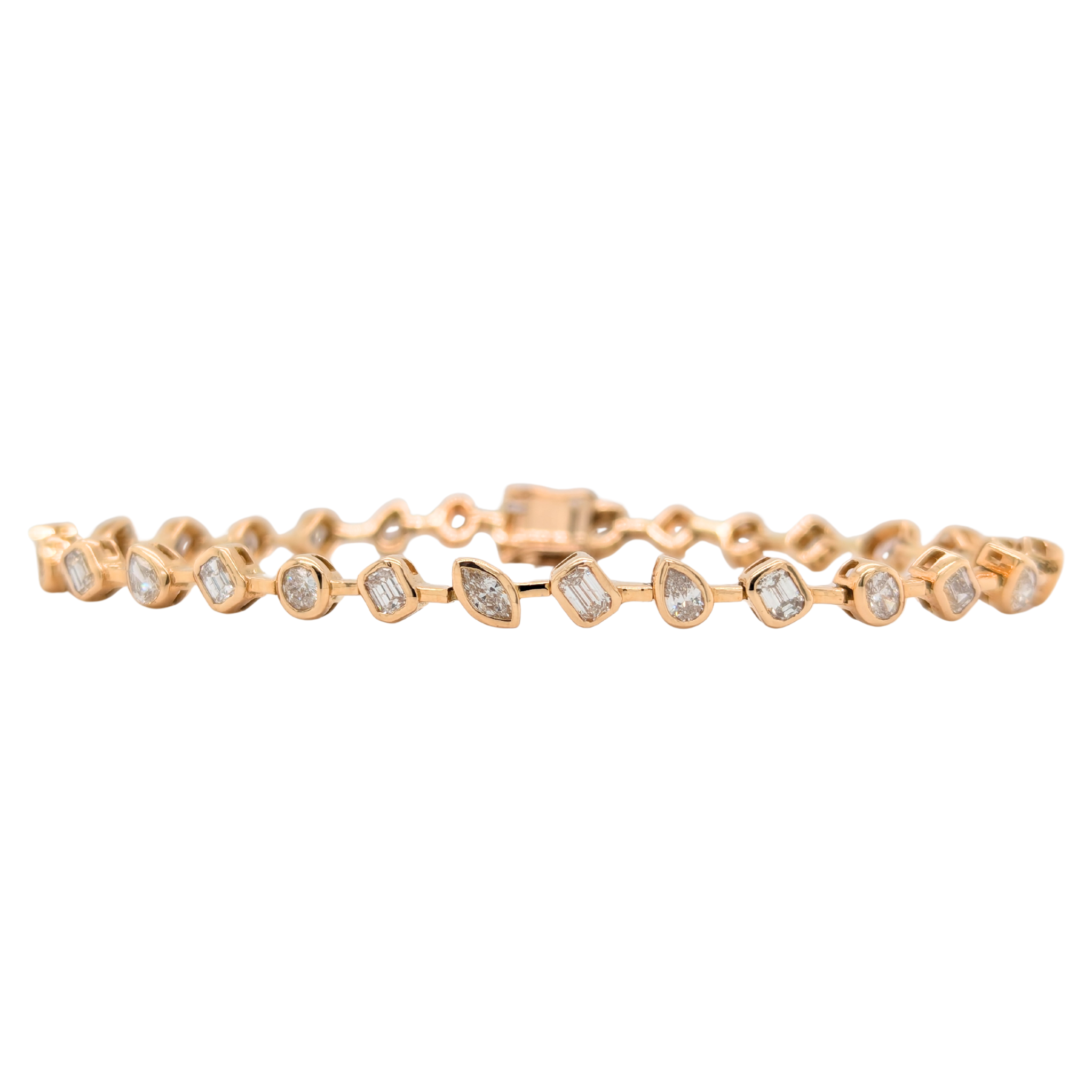 18K Yellow Gold Multi-Shape Diamond Bracelet 3.80CTW