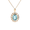 14KY 4CT BLUE TOPAZ DIA 0.3CTW PENDANT