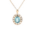 14KY 4CT BLUE TOPAZ DIA 0.3CTW PENDANT