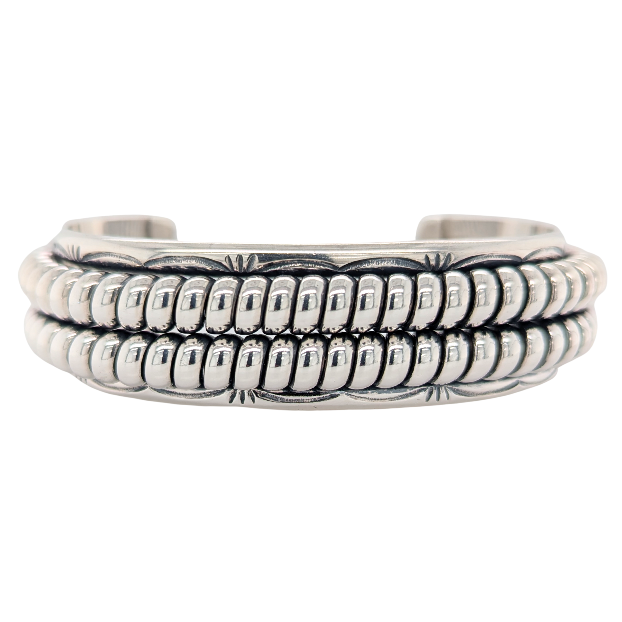 Estate: Sterling Silver Double Twist Cuff Bracelet
