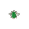 Estate Platinum 2.9ct Jade 1.72ctw Diamond Ring