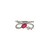 14K WG .66CT OVAL RUBY .37CTW DIA RING