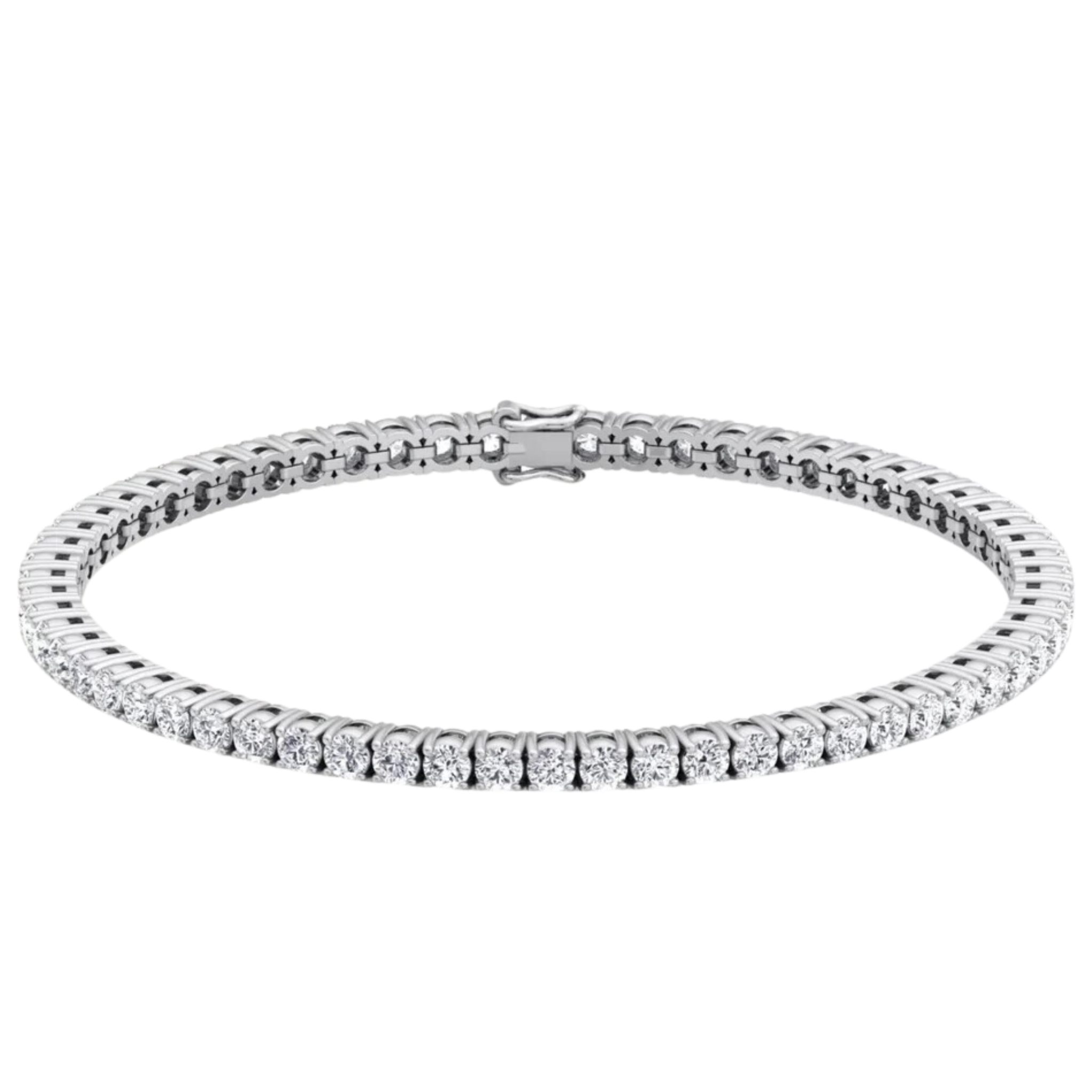 14K White Gold Diamond Prong Set 5.15CTW Tennis Bracelet