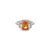 18K WG 1.82CT EMERALD UNHEATED ORANGE SAPPHIRE GIA CERT .70 CTW DIA RING
