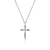 Sterling Sliver .01ctw Diamond Cross Necklace 17.5in.