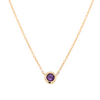 10K Yellow Gold Amethyst Bezel Solitaire Necklace