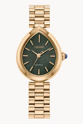 Citizen Eco Drive L Rainell Rose Tone Teardrop Watch EM1203-57X